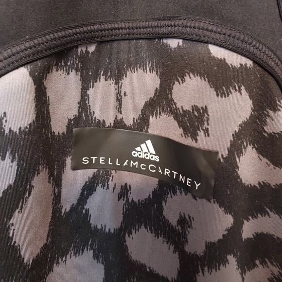 Adidas by Stella McCartney Black and Gray Leopard Print Athletic Active Tank Top - Picture 10 of 10